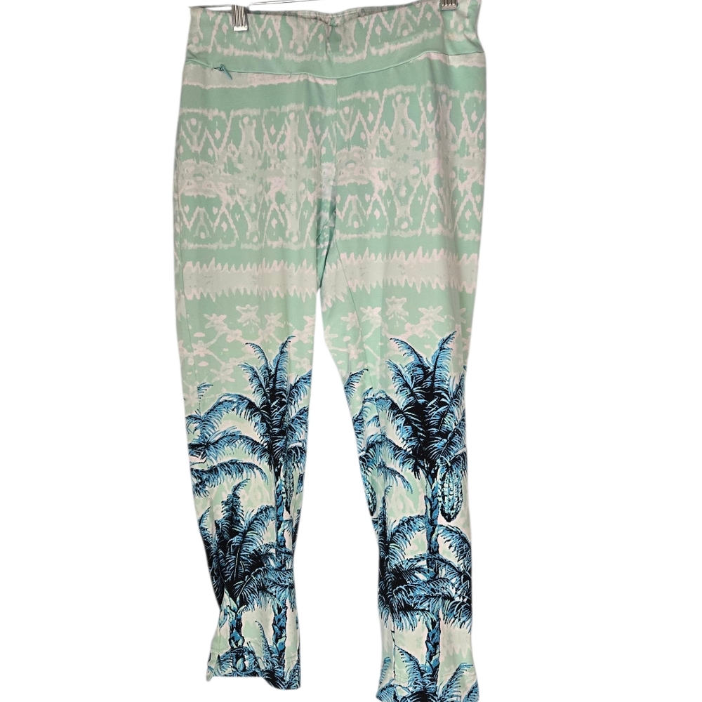 San Solei Capris Leggings Tropical Print Size XS - Picture 9 of 11